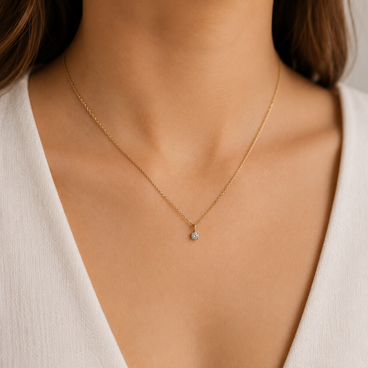 Gouden ketting met lab-grown diamanten hanger