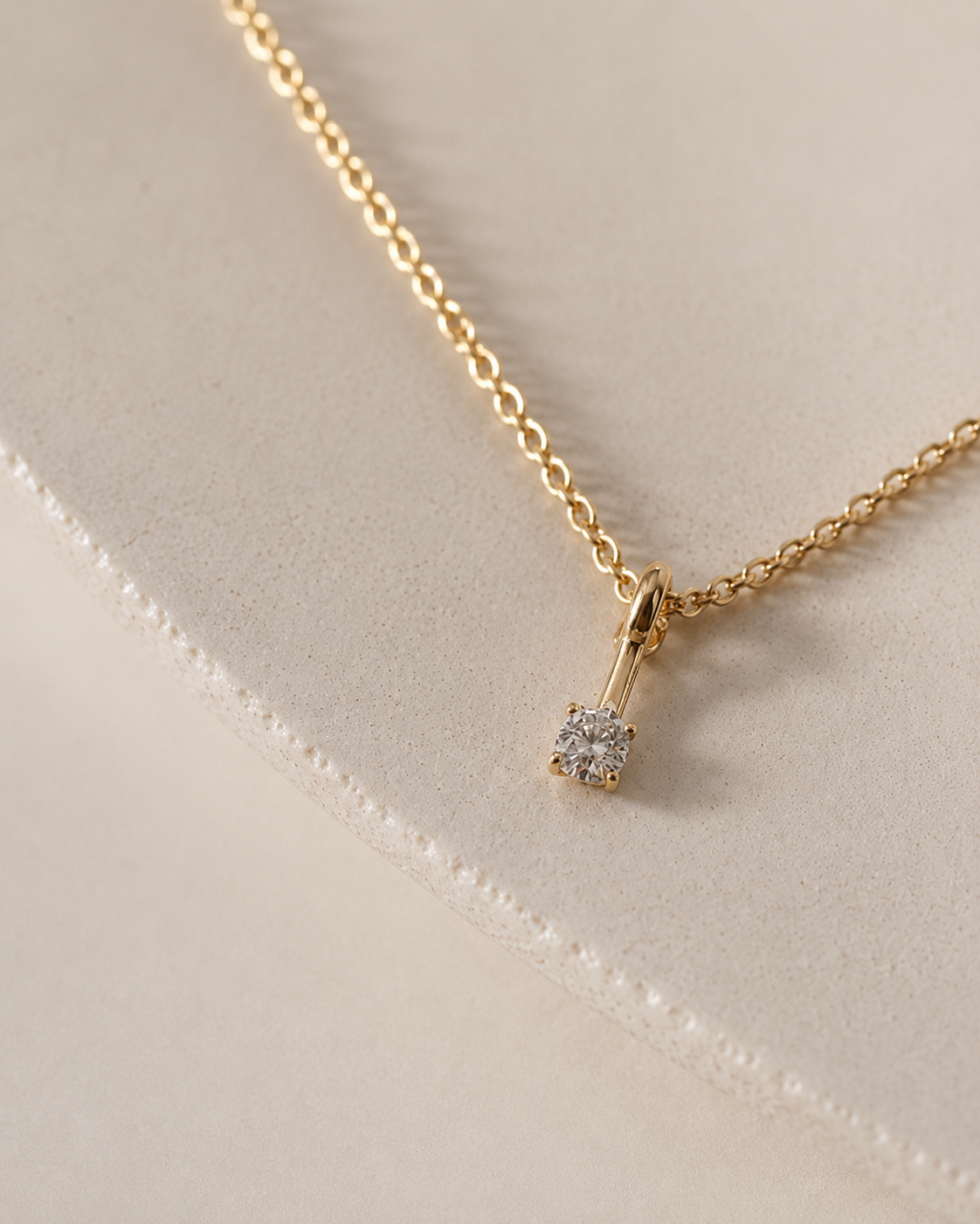 Gouden ketting met lab-grown diamanten hanger
